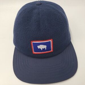 Locale Hat Snapback Blue Wyoming State Flag Bison Buffalo Fleece Outdoors Men